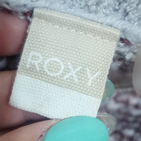 Roxy All Over Again Oversized Diamond Knit Sweater Cardigan Size Med - Picture 10 of 10